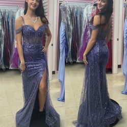 New With Tags Sequin Mesh Bodice Long Formal Dress & Prom Dress $260