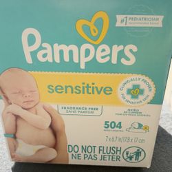 Pampers Sensitive Baby Wipes – 504 Count – New/Sealed
