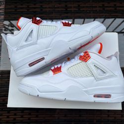Nike Air Jordan 4 Retro White Team Orange CT8527-118 Men’s Size