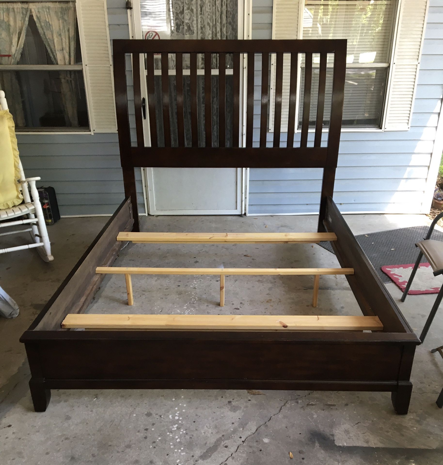 Mission Style Queen Bed Frame Complete With Headboard Footboard