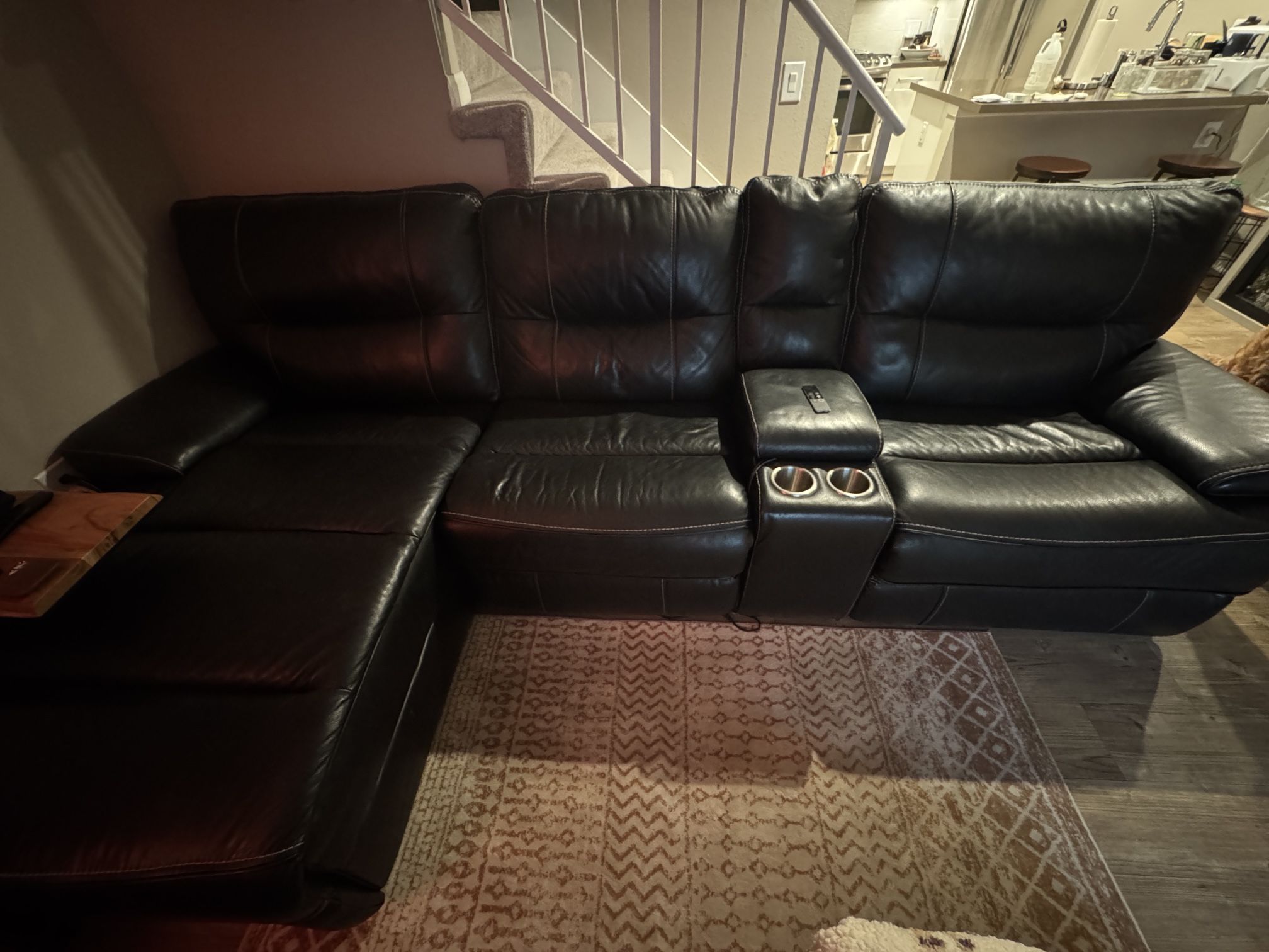 Electric Reclining Leather Sofa