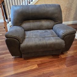 Gray 3 Piece Reclining  Leather Couch Set With 2 Reclining Couches And A Recliner 