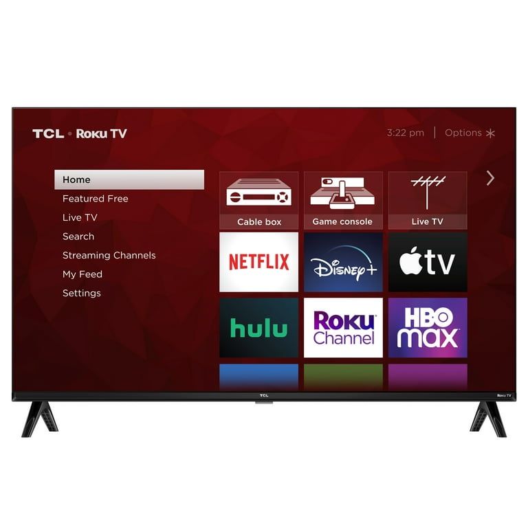 TCL 32” LED SMART ROKU TV WITH REMOTE 