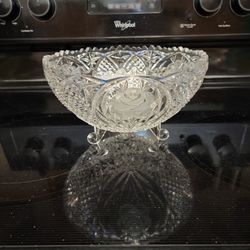 8.5" In Diameter Lead Crystal Pedestal Bowl