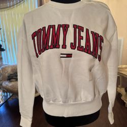 Tommy Hilfiger Logo White Sweatshirt New With Tags Size XS