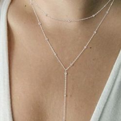 Silver W Silver Circles.  Necklace