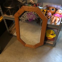 Brown Mirror W/ Rose Design