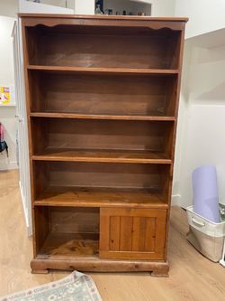 Wooden bookshelf cabinet