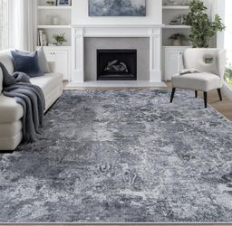 9x12 Area Rugs for Living Room Washable Bedroom Dining Room Black