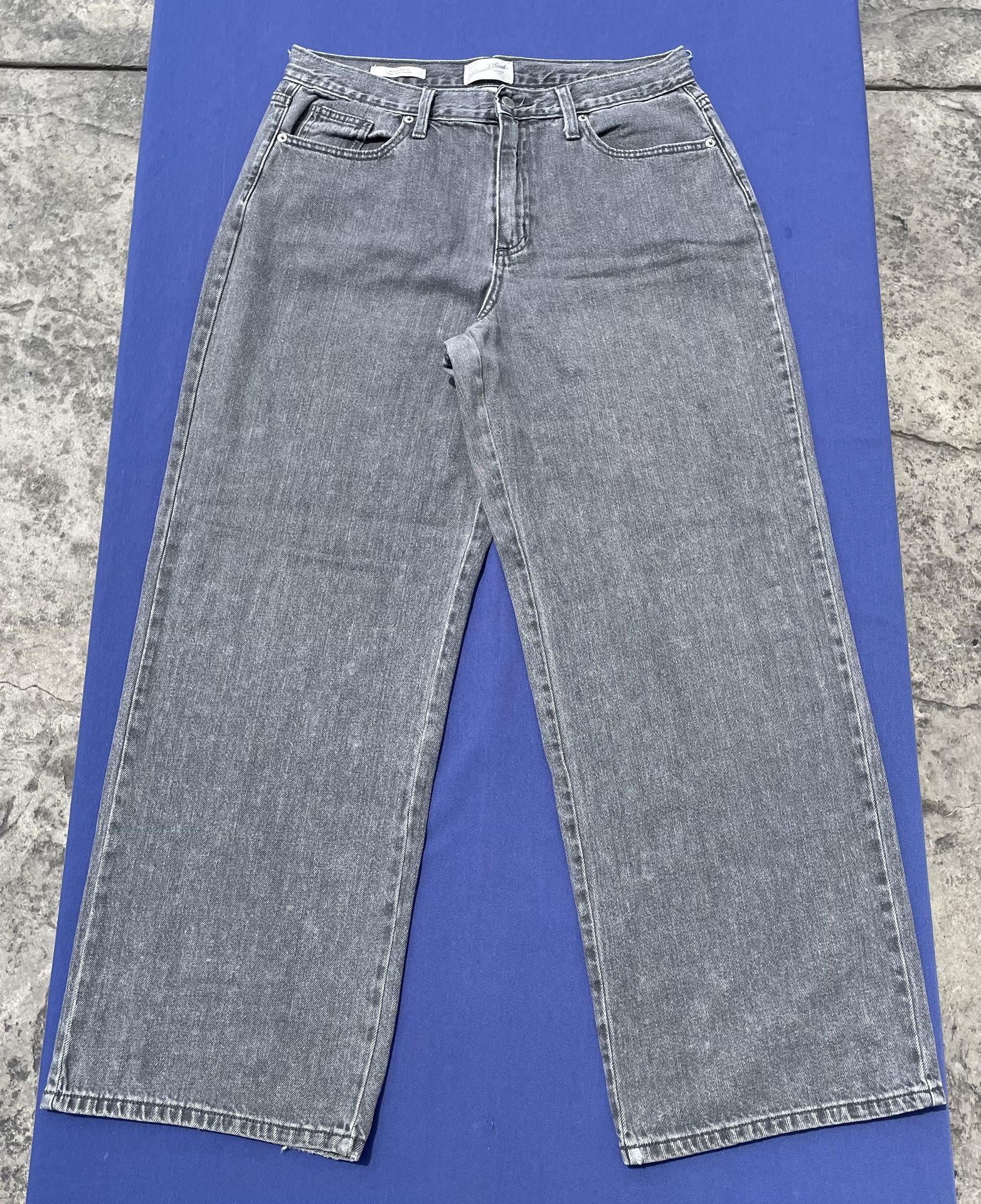 Universal Thread High Rise Relaxed Wide Leg Size-12/31R Grey Denim Jeans GUC
