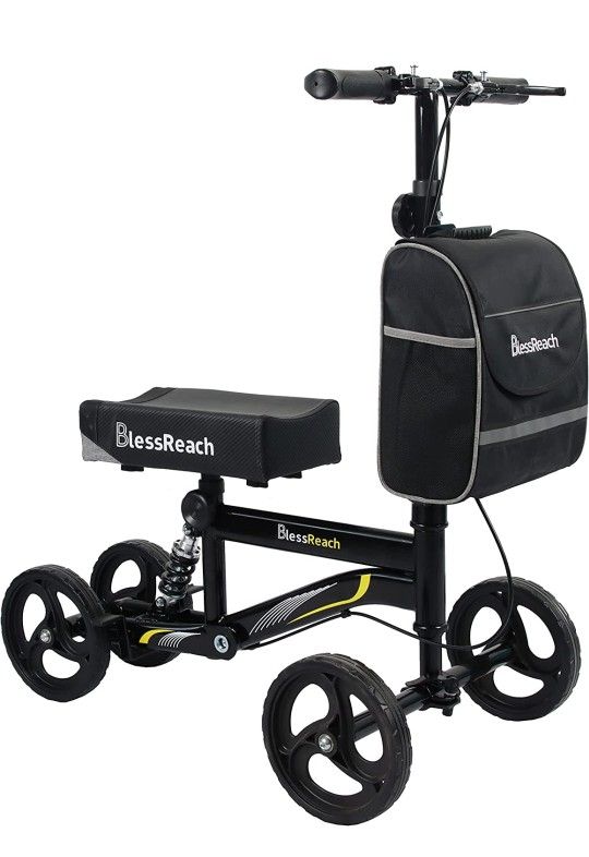 BlessReach Economy Knee Scooter, Steerable Knee Walker, Foldable Knee