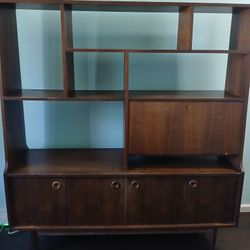Vintage Mid Century Credenza/ Bookcase/ Room Divider Shelf Storage