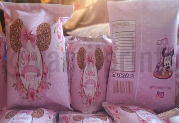 PERSONLIZED CHIP BAGS GREAT FOR PARTIES BABYSHOWERS PARTY FAVORS