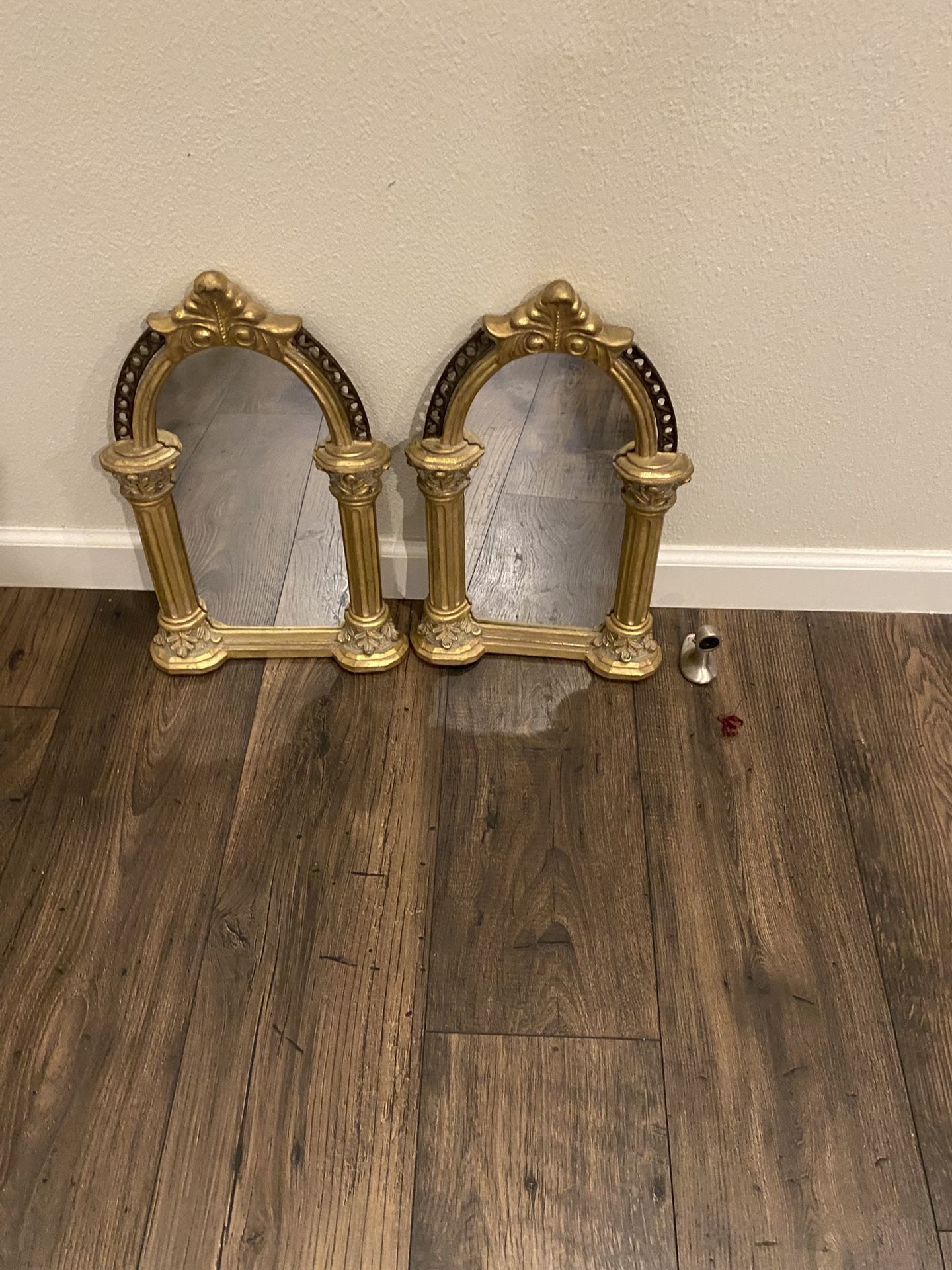 2 Vintage Ornate Gold Arch Mirror - $12 Each 