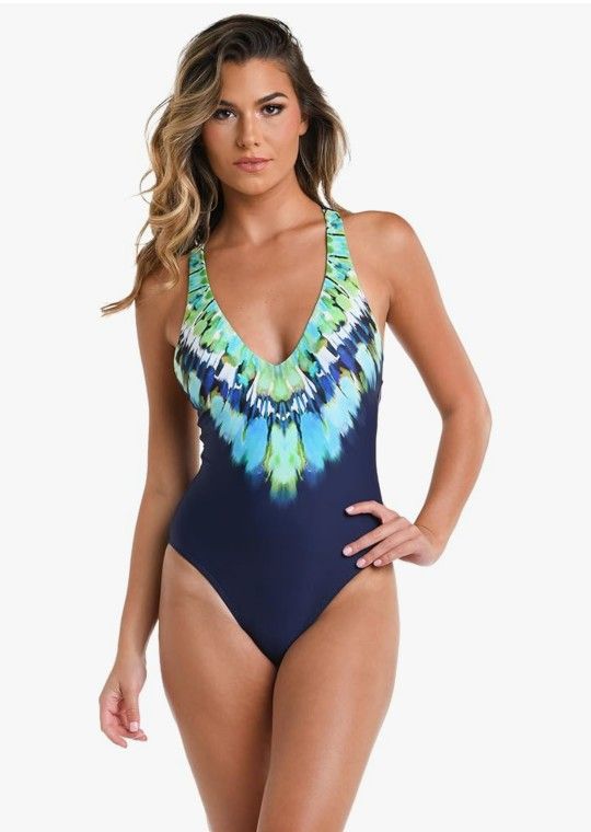 La Blanca Women's Multi Strap Cross Back One Piece Swimsuit