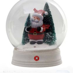 Santa Clause Snow Globe Lights & Music & Snowfall Works