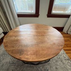 Modern Round Wood & Metal Coffee table