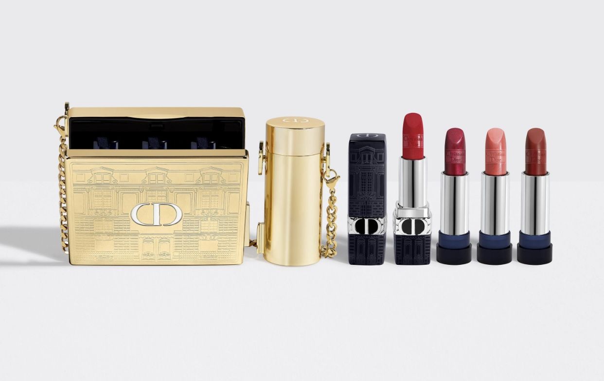 LIMITED EDITION ROUGE DIOR MINAUDIERE - Lipsticks & Holder Clutch Bag 
