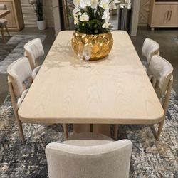 New Arrival!! Contemporary Beautiful Ash Wood 7 Pc Dining Collection