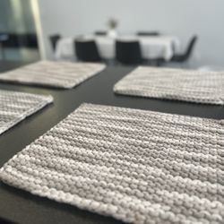 4 Knitted Table Placemats 14x15 Inches