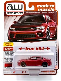 Auto World 1:64 Scale Diecast Model - 2021 Dodge Charger SRT Hellcat Redeye (Octane Red Poly)