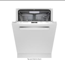 NEW Bosh 800 Series  24 in White Top Control tall Tub Pocket  Handle Dishwasher  with Stainless Steel. 
