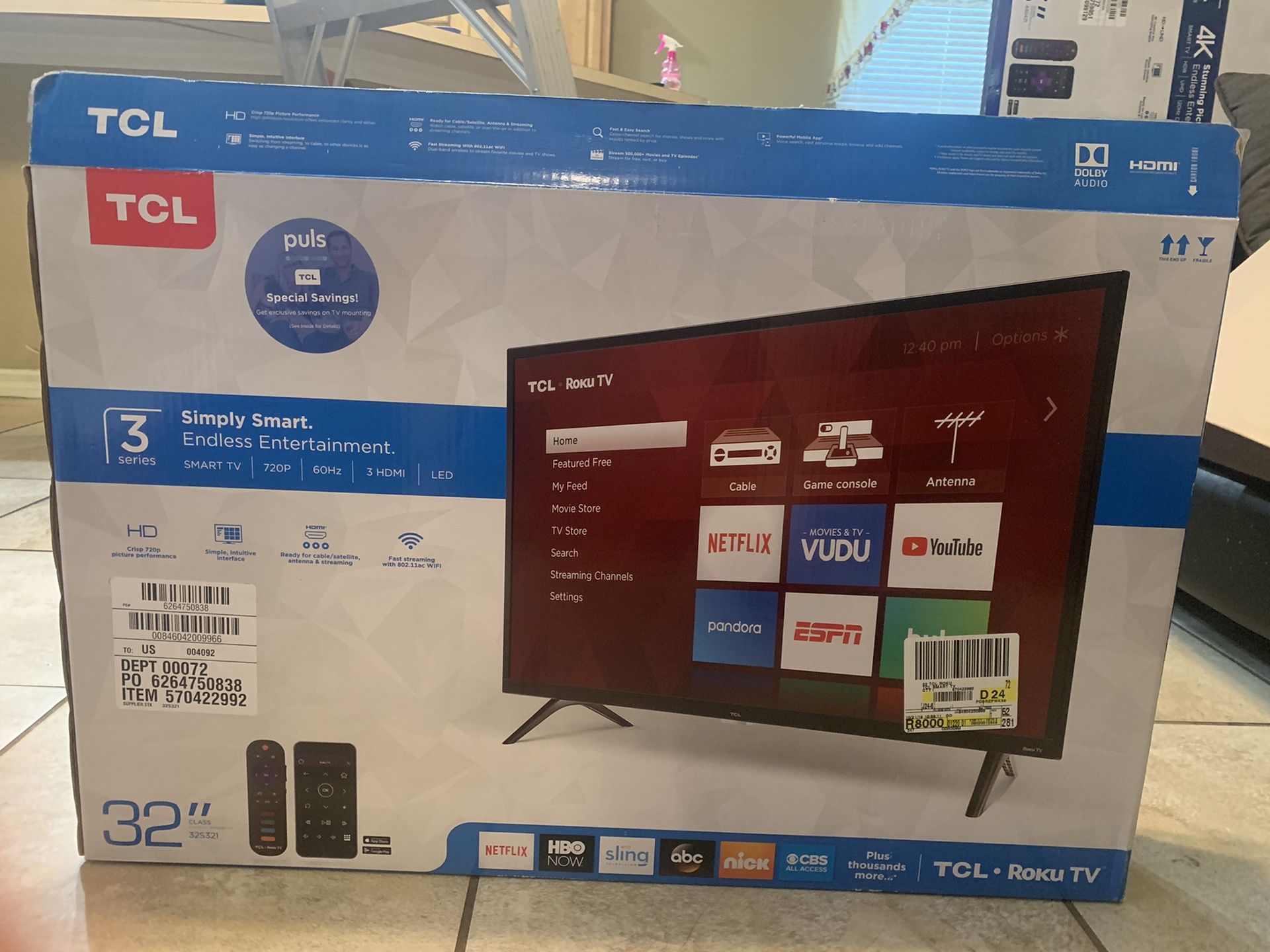 Roku smart tv tcl 32”