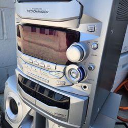 PANASONIC SA-AK29 5-DISC CD/DUAL-CASSETTE/AM-FM STEREO ALL-IN-ONE SYSTEM