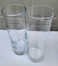 Pair of Tall Glass Vases