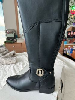 Tommy Hilfiger Black Knee-High Riding Boots