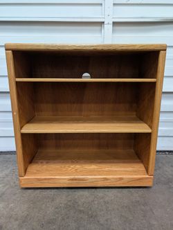Functional Light Wood Three-Shelf Bookcase