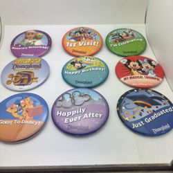 Disneyland Disney World 3” Button Lot