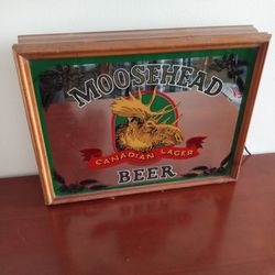 Moose Head Beer Mirror With Light 