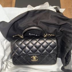 Chanel Lambskin Mini Top Handle Rectangular