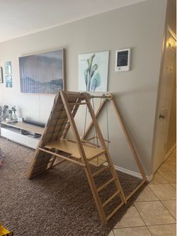 Wooden climbing gym indoor playground