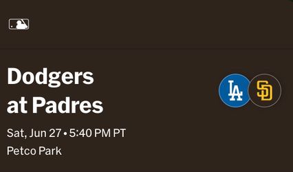 Padres vs Dodgers 6/27/26