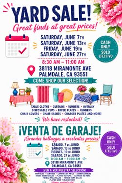 Yard sale Saturdays in June