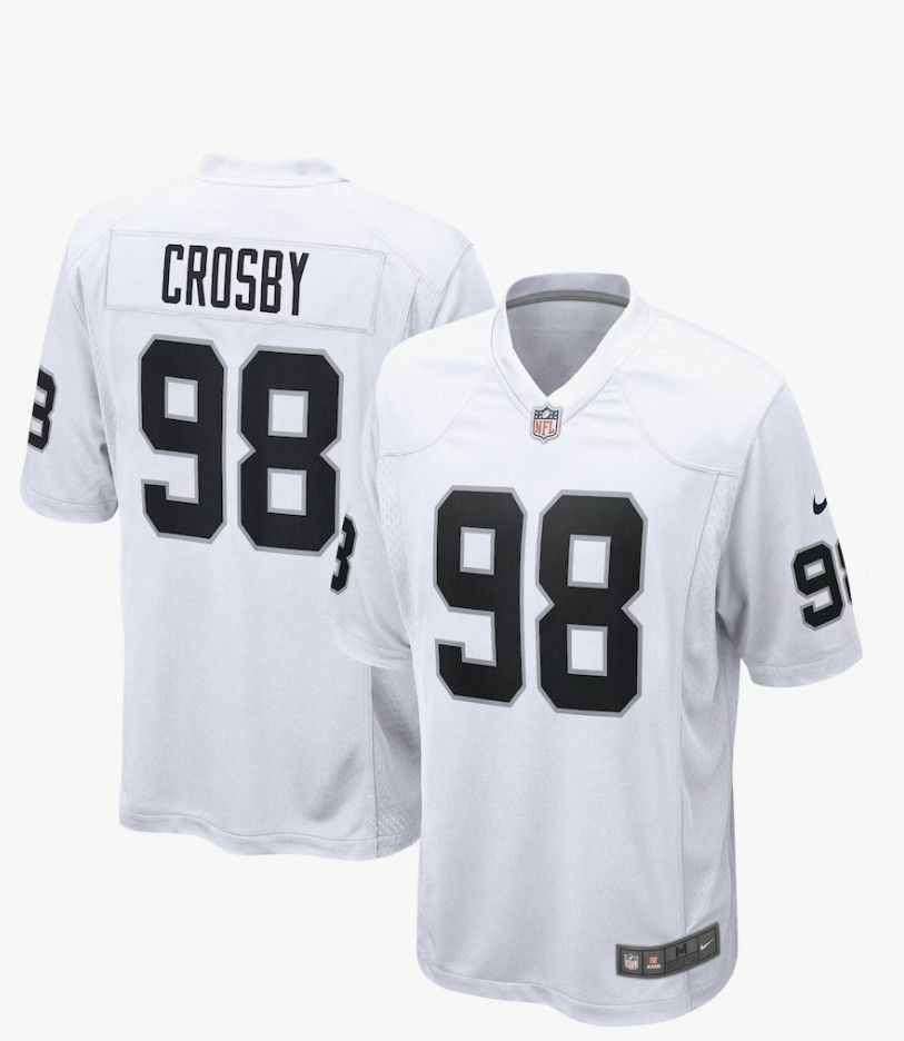 Raiders Crosby Jersey White $50 Ea Med Large XL Firm On Price