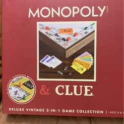 Monopoly & Clue 2-in-1 Deluxe Wooden Vintage Edition