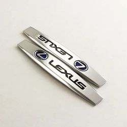 BRAND NEW UNIVERSAL 2PCS LEXUS 3D METAL EMBLEM BADGE STICKER