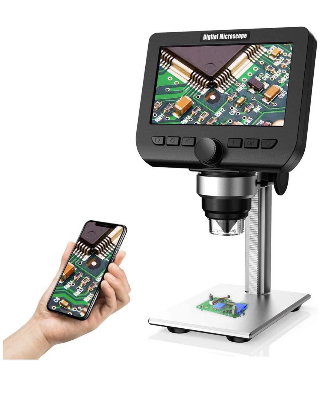 4.3 Inch 1080P 2 Megapixels 1000X Magnification Zoom Wireless USB Stereo Microscope Camera, Compatible with iPhone Android, iPad MAC Windows