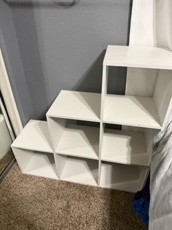 White Staircase Cube Storage Shelf