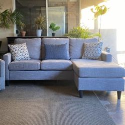 Gray Modern Reversible Sectional Sofa