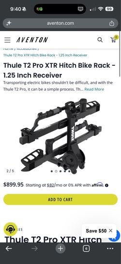 Thule T2 Pro XTR Hitch Bike Rack - 1.25 Inch Receiver