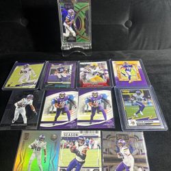 JUSTIN JEFFERSON 2023 SELECT  DIE CUT PREMIER Neon Green PRIZM 336/499 + More 