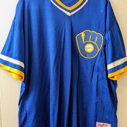 Vintage Rawlings Brewers BP Jersey Circa Late 80's/Early 90's - Sz 52