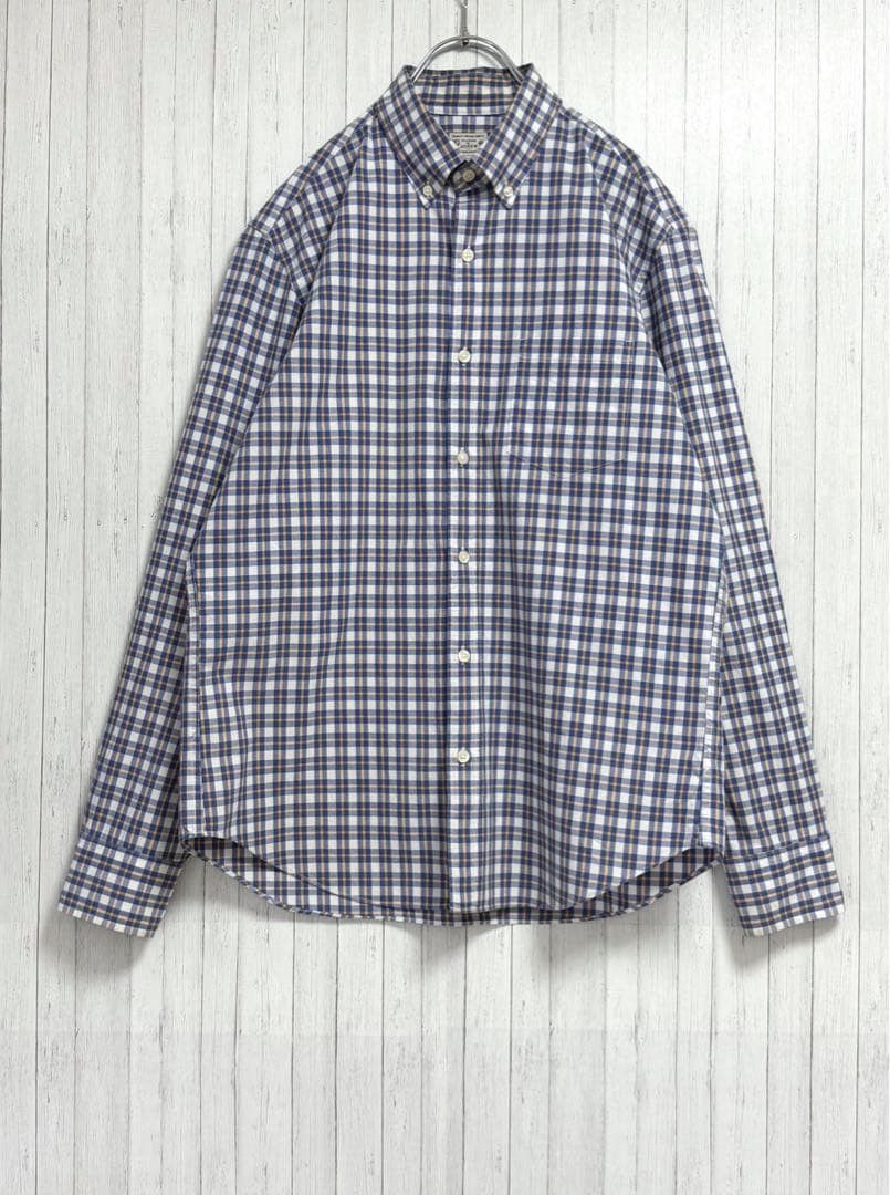 J. Crew Cotton Checkers Plaid Long Sleeve Botton Down Dress Shirt Mens Size M Medium Top