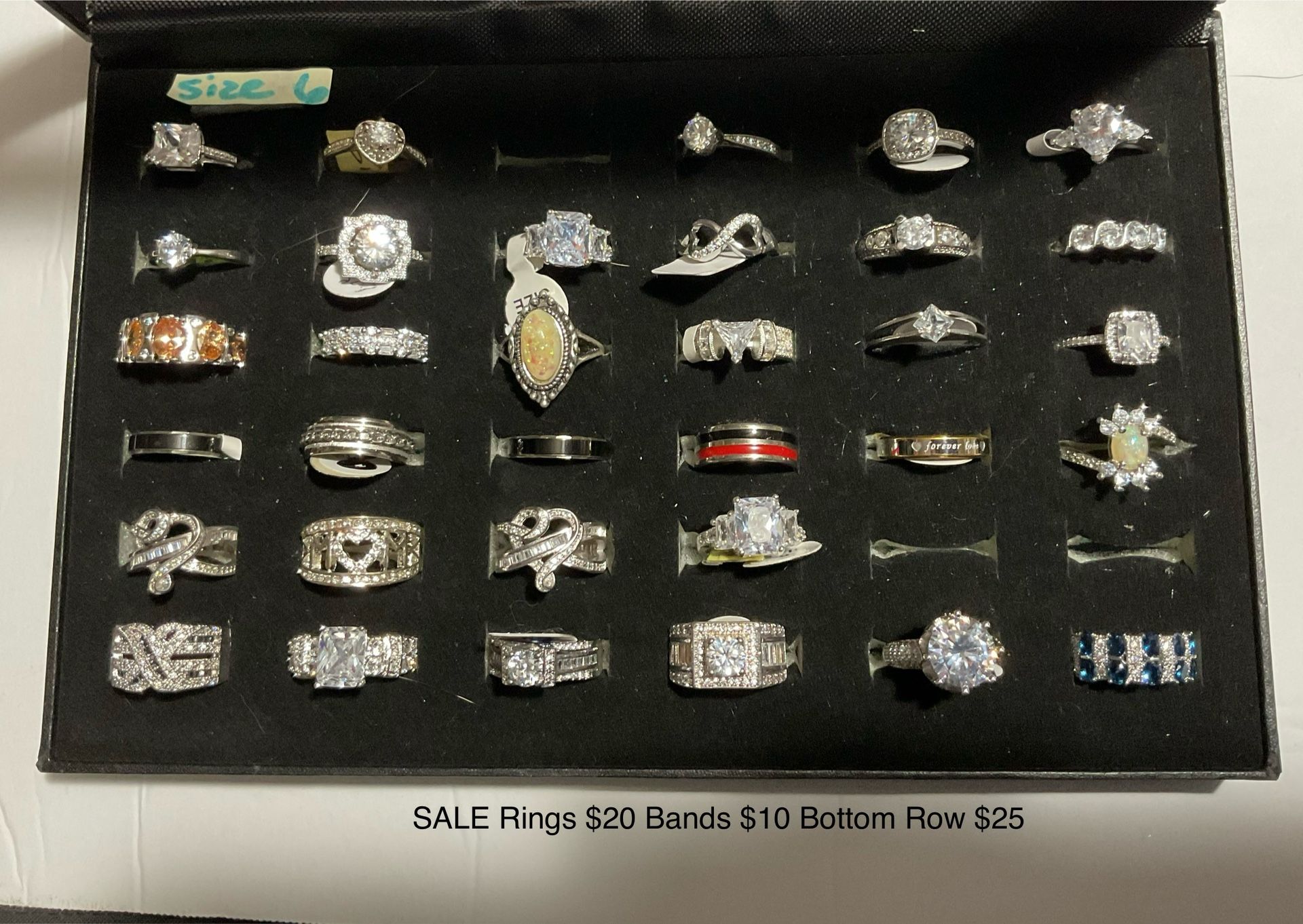 Beautiful New Rings and Bands Size 6 On Sale $10, $20 & $25