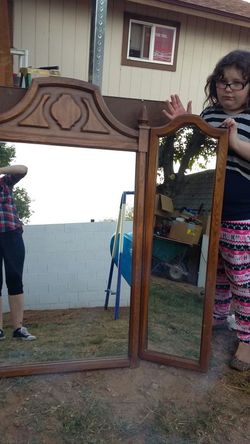 Very old solid wood Tri mirror