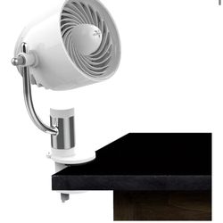 Vornado Pivot Clip Personal Air Circulator Fan with Multi-Surface Clip, Quiet Portable Fan for Office or Bedroom, 3 Speeds, Ice Whit